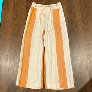 Wide leg linen pants